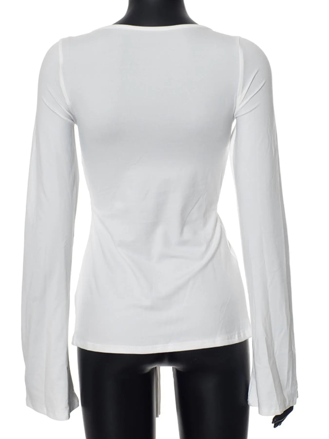 Women'S Solid Knot Front Split Hem Tee, Casual Chic Basic Feminine Long Sleeve Sweetheart Neck T-Shirt for Fall, Women'S Clothing for Daily Wear Top